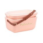 Polarbox® Classic Retro Cooler Box Coral with Leather Strap - Gold 20L - Image 3