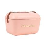 Polarbox® Classic Retro Cooler Box Coral with Leather Strap - Gold 20L