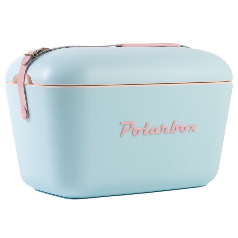 3oYMOcVFHHJxIkvUIHi18PJg7bDzBbJNydJ4dBrX.jpg Polarbox® Pop Cooler box - Sky Blue with Baby Rose Leather Strap - 20L - Image 1