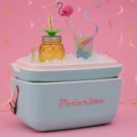 Polarbox® Pop Cooler box - Sky Blue with Baby Rose Leather Strap - 12L - Image 2