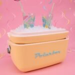 Polarbox® Classic Cooler box - Yellow with Brown Leather Strap - 20L - Image 2