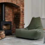 ⁦كرسي بين باج مخمل شمواه - أخضر زيتي⁩ - الصورة ⁦2⁩