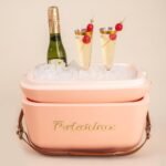 Polarbox® Classic Retro Cooler Box Coral with Leather Strap - Gold 20L - Image 6
