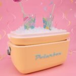 Polarbox® Pop Cooler box - Yellow with Cyan Leather Strap - 20L - Image 2