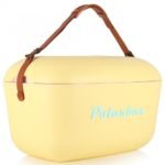 Polarbox® Classic Cooler box - Yellow with Brown Leather Strap - 20L - Image 6