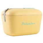 Polarbox® Pop Cooler box - Yellow with Cyan Leather Strap - 20L