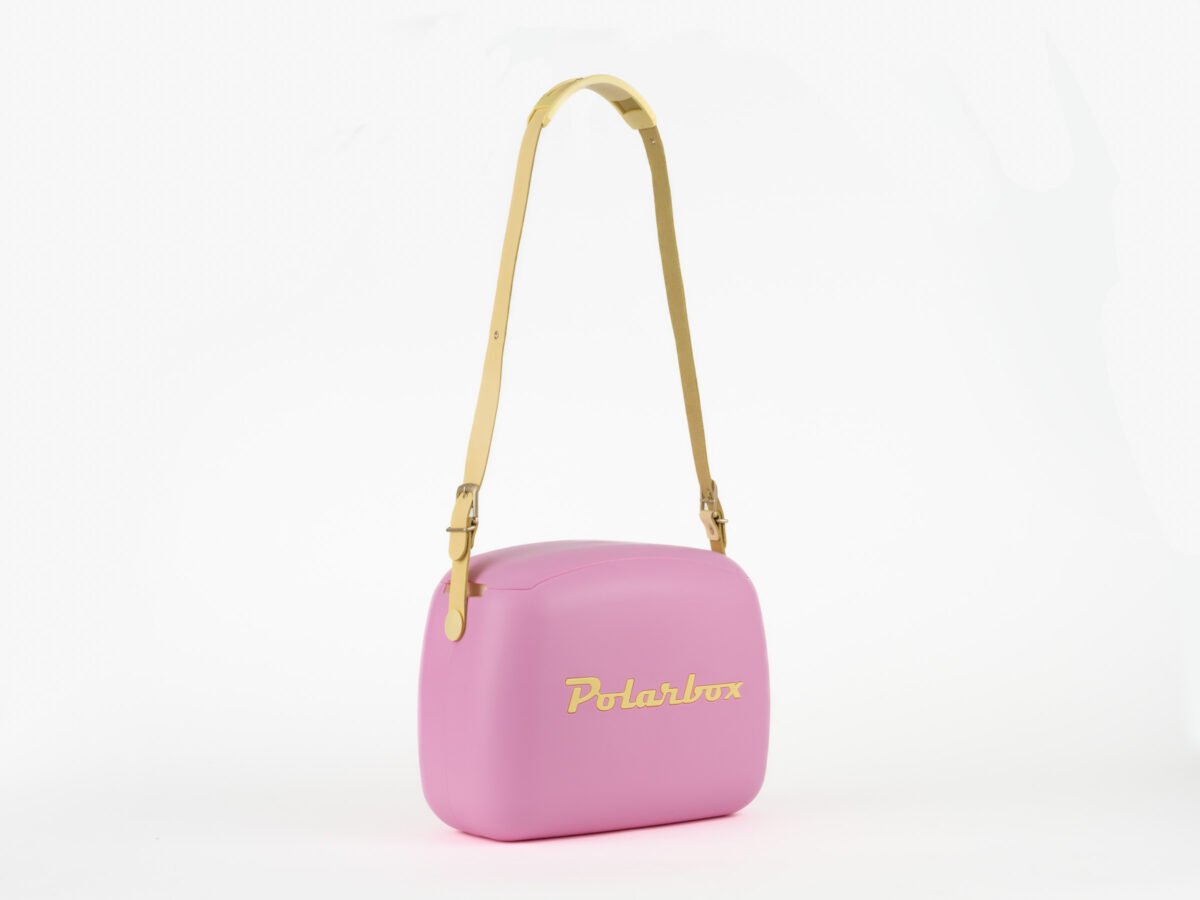 ⁦حقيبة وجبة غداء بوب - لون فوشي بحزام أصفر 6 لتر⁩ - الصورة ⁦4⁩