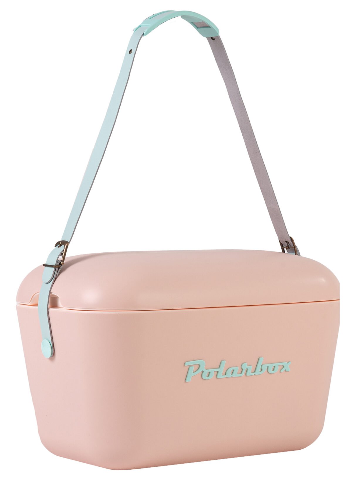 Polarbox® Pop Cooler box - Nude with Cyan Leather Strap - 12L - Image 2