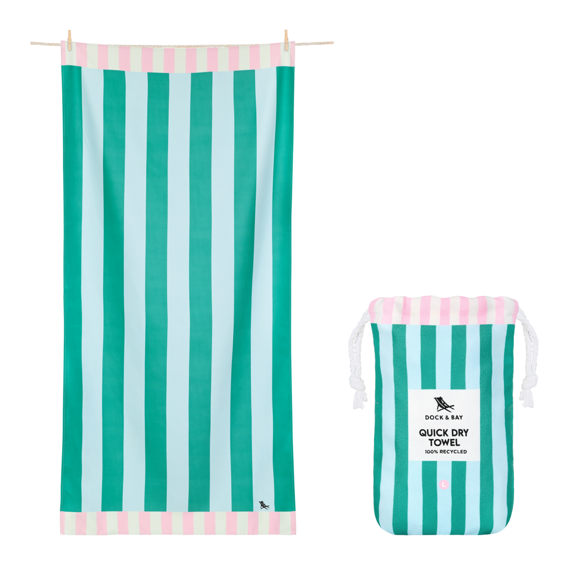 Quick-Dry Striped Beach Towel - Large Size - Image 12