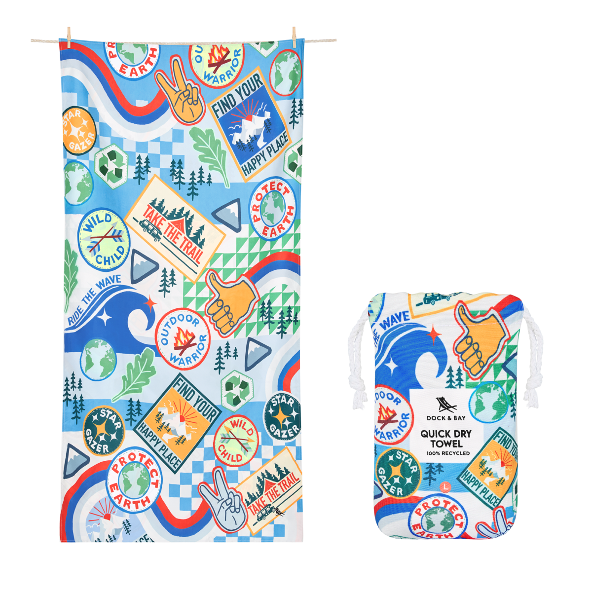 TOWLB-KID-INTOWILD-combo-linepouch-lg منشفة سريعة الجفاف للأطفال - مقاس كبير - الصورة 1