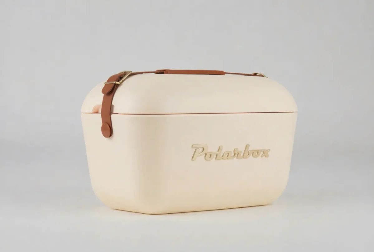 Golden Edition Cooler Box with Brown Leather Strap - 12 Liters - Image 5